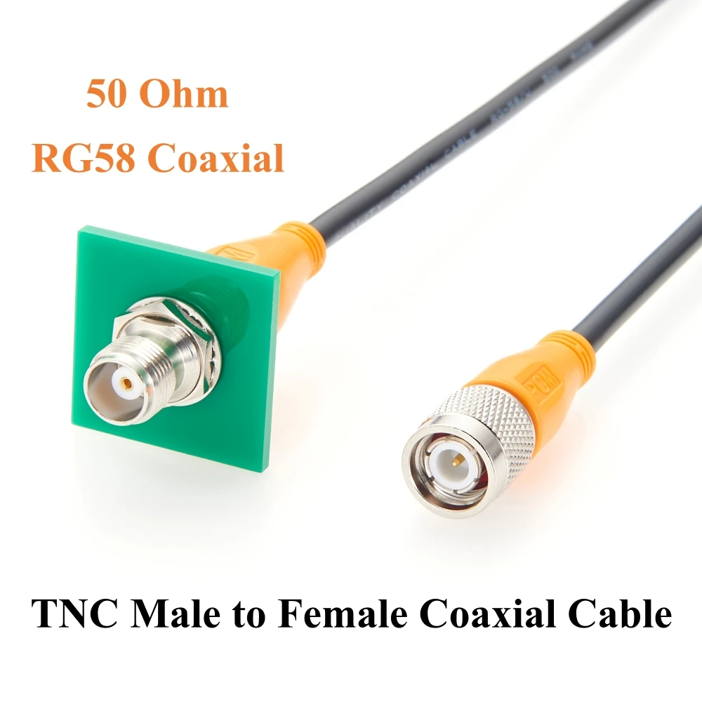 

TNC Male to Female Bulkhead Panel Mount Extension Cable 50 Ohm RG58 RF Coaxial Jumper Cable for Antenna, GPS GNSS RTK Surveying
