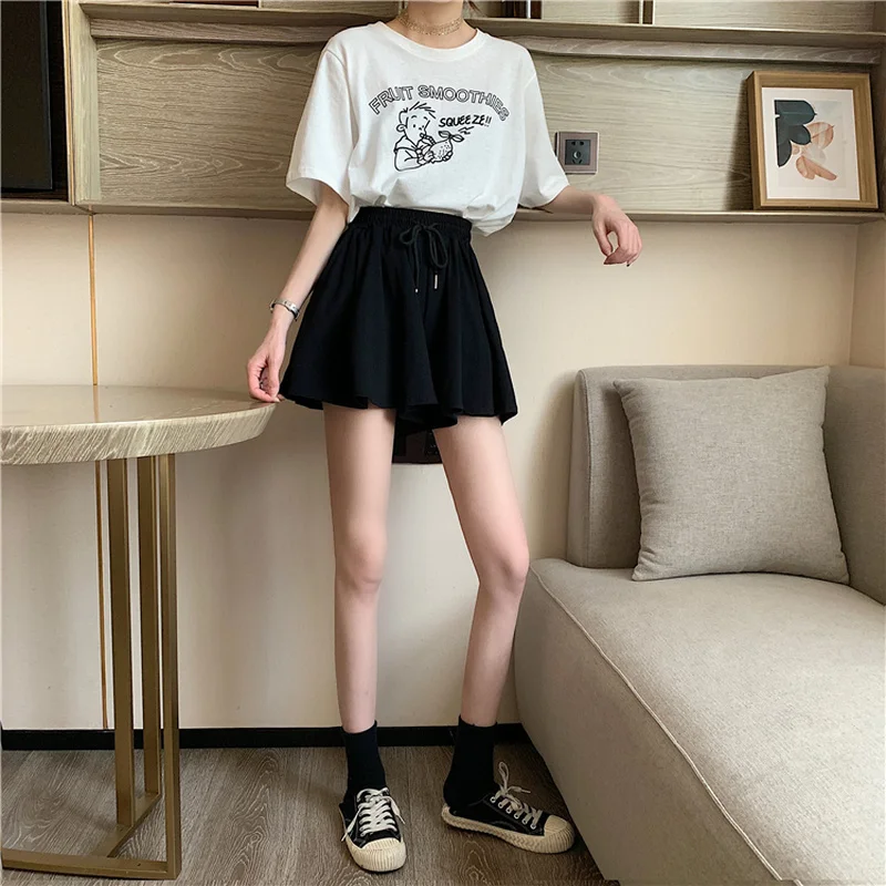 Shorts Women Summer High Waist Black All-match Ins Leisure Loose Sweat Fashion INS Female Drawstring Korean Style 3XL Streetwear