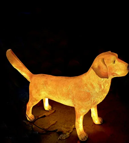 Wholesale Custom Color Resin Animal Sculpture Large Glow Resin Fiberglass Dog Statue Home Decor