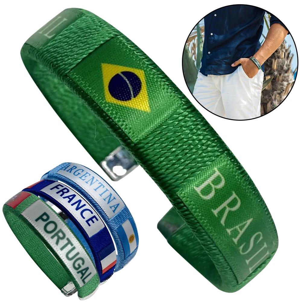 

National Flags Bangle Diameter 65mm Sport Friendship Bracelet Fashion Football Fans Wristband for Football Match Cheering