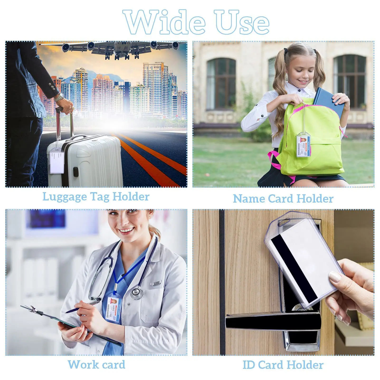 PVC โปร่งใส LuggageTag กันน้ําระบุการ์ดทํางานผู้ถือบัตรกระเป๋าเดินทางแท็กกระเป๋าเดินทางหมวดหมู่อุปกรณ์เสริมการเดินทาง