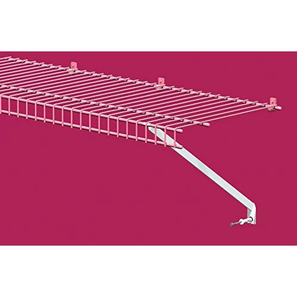 12-Pack White Wire Shelving Support Brackets 12-Inch Shelves Includes Anchors & Pins Epoxy Coated Steel Front Lip Support 17.5