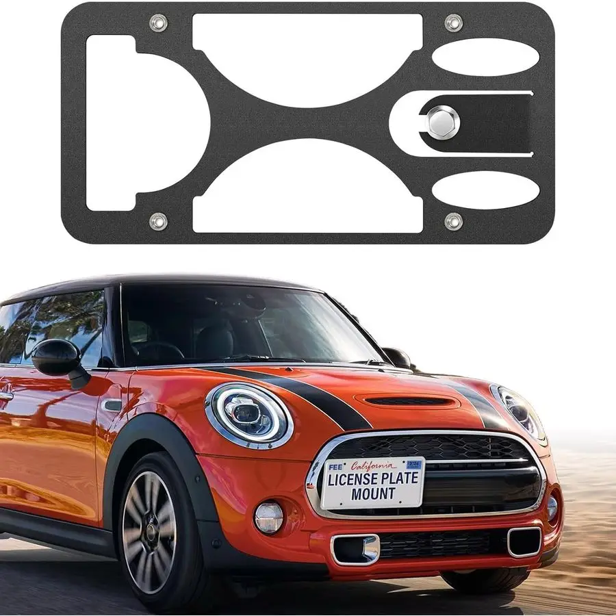 

Drill Front License Plate Bracket Mount Kit Compatible with Mini Cooper F56 20142021, Front Bumper License Plate Mounting Kit