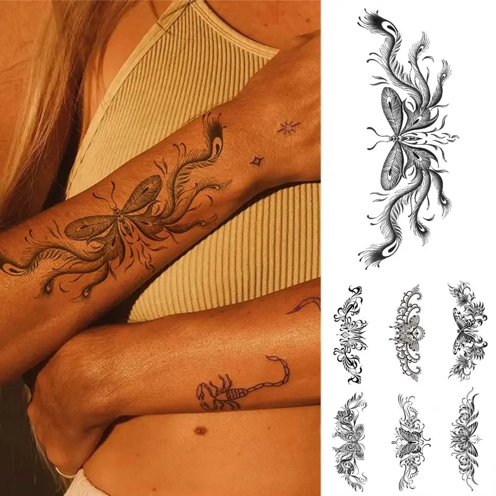 

Новые временные татуировки с изображением бабочек, водостойкие, долговечные, очаровательные одноразовые наклейки-тату для женщин