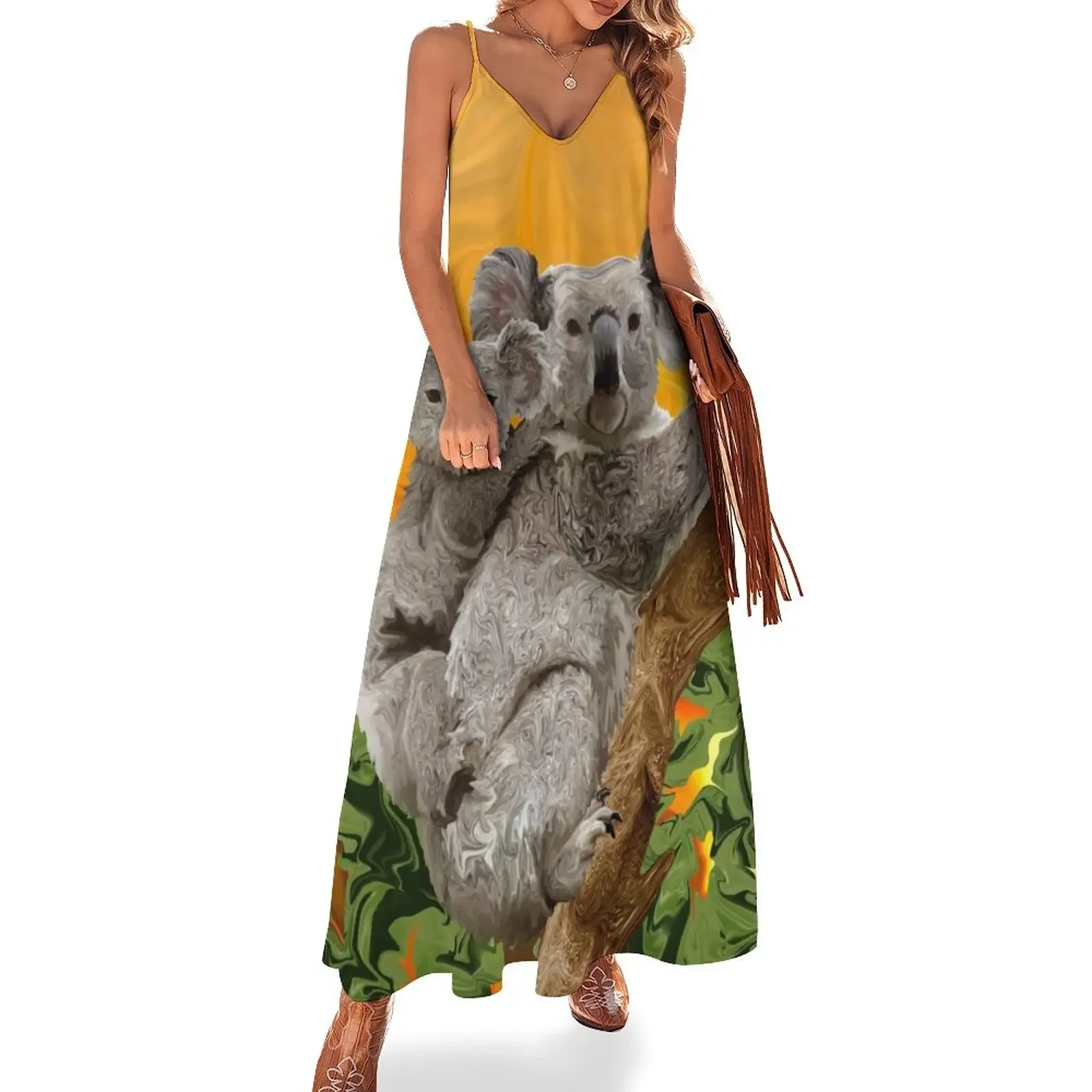 

Koala Sunset Sleeveless Dress elegant guest wedding dress Dress woman Female party evening elegant luxury celebrity