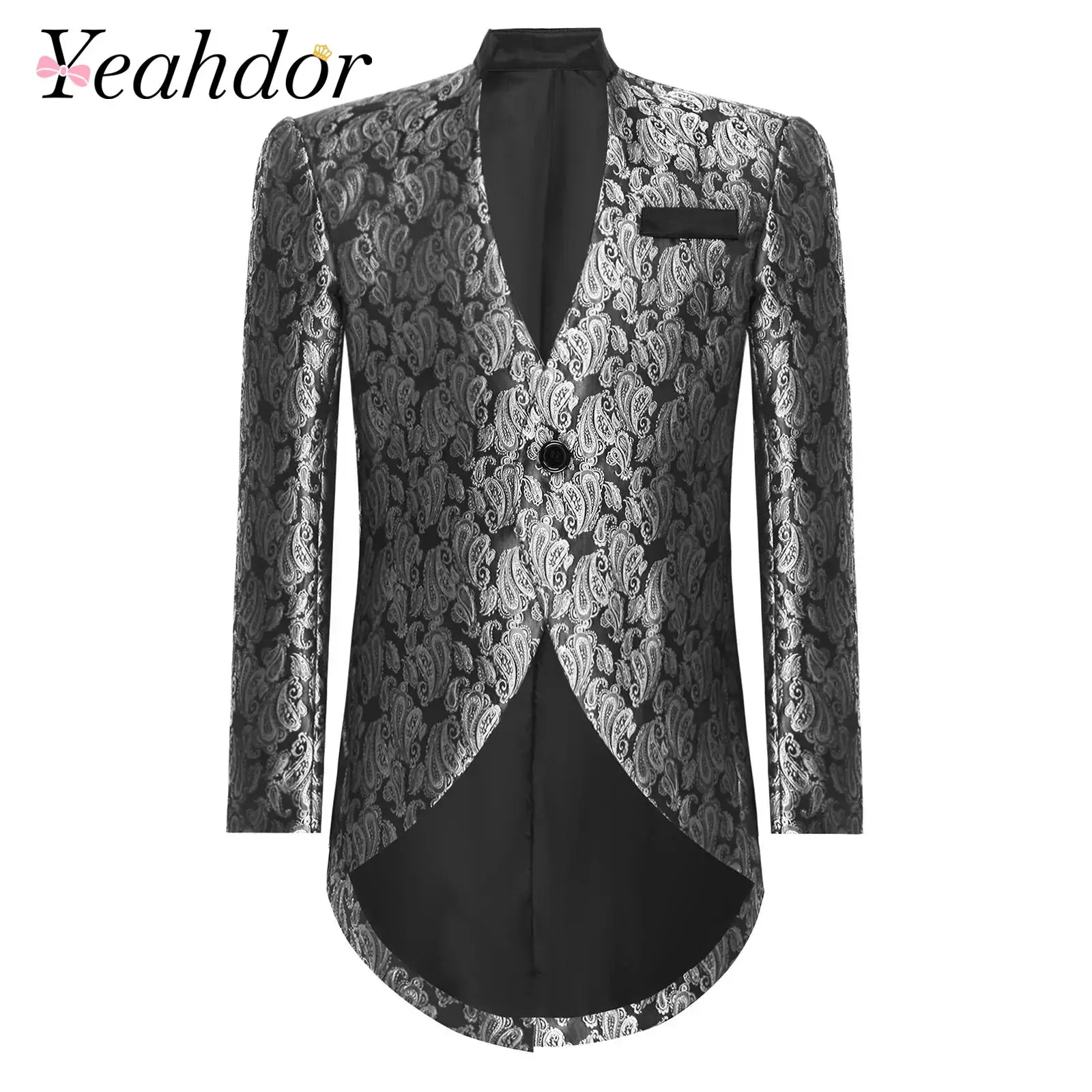 

Boy's Tuxedo Suit Blazer Classic Jacquard Jacket Button Gentlemen Coat Boys Formal Clothes for Children Wedding Party Outfit