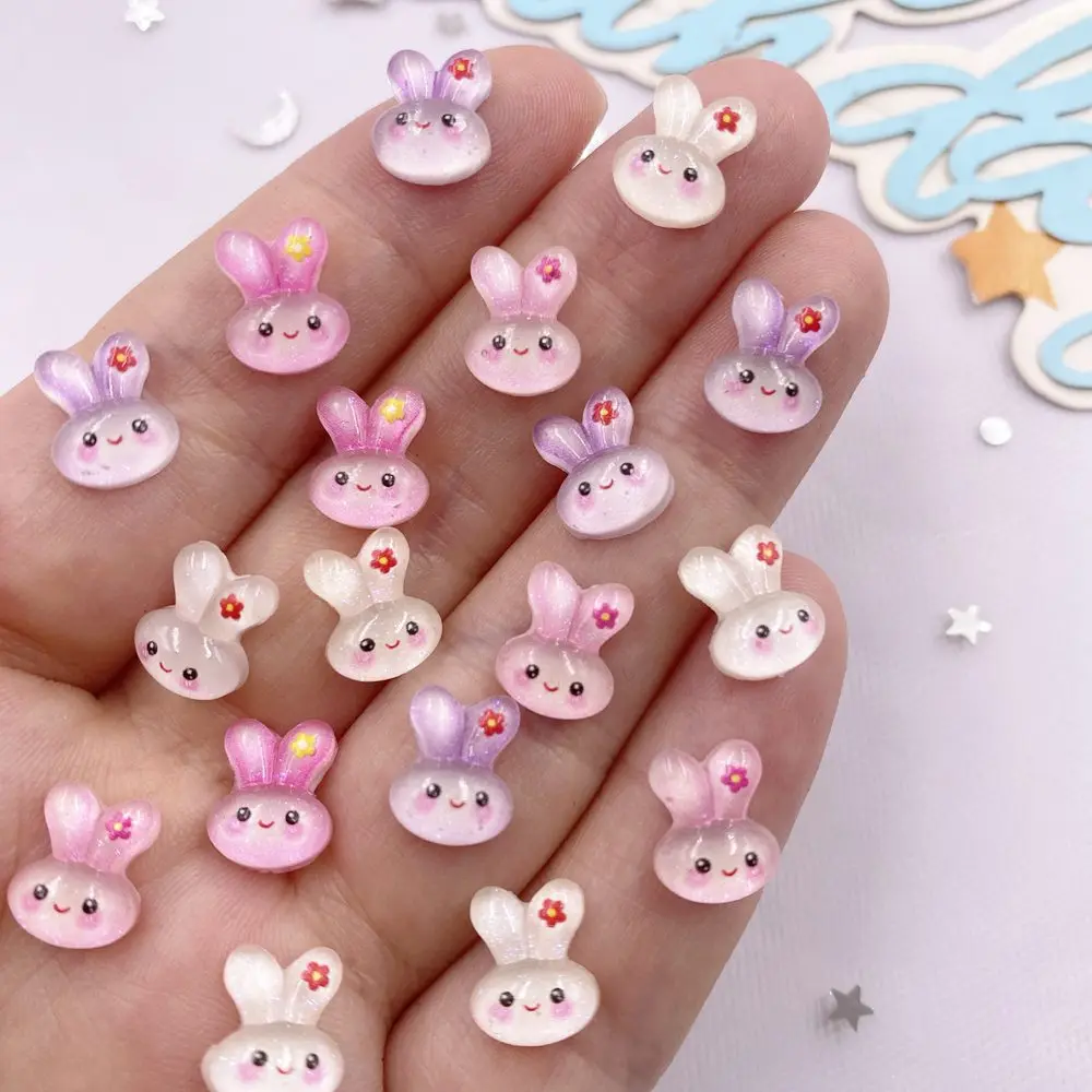 50 Stück Harz bunte Mini-Blumenkristalle Kaninchen Nail Art flache Rückseite Strass Chram DIY Hochzeit Sammelalben Schmuck Dekor Handwerk