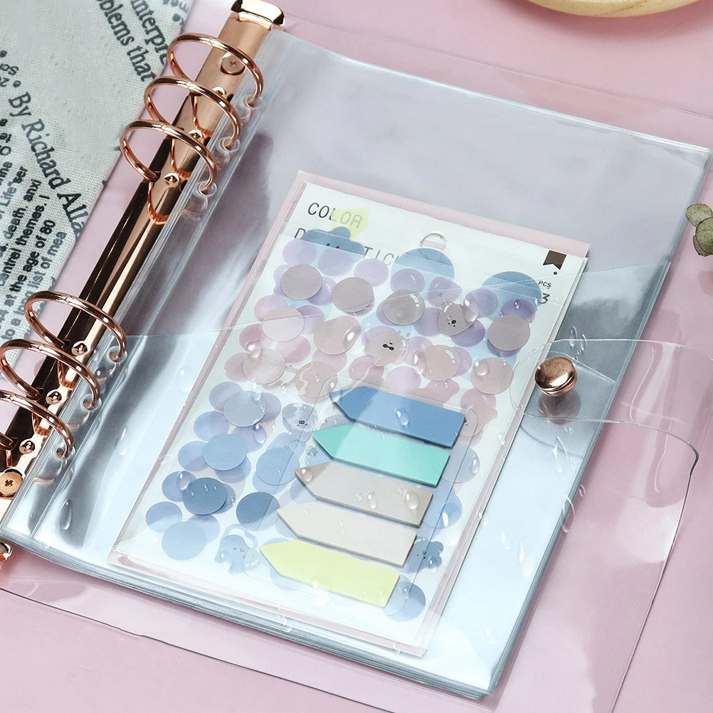 

10pcs A5 Pvc Transparent Storage Bag Refillable Planner Binder Organizer For Receipts Bills Coupons Photos Loose Leaf Folder
