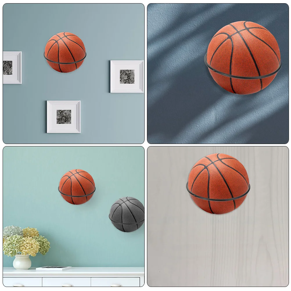 3 Pcs Football Display Stand Hat Accessories Planter Ring Hanger Holder Carrier Shelves Basketball Wall Mount Iron Balls Rack