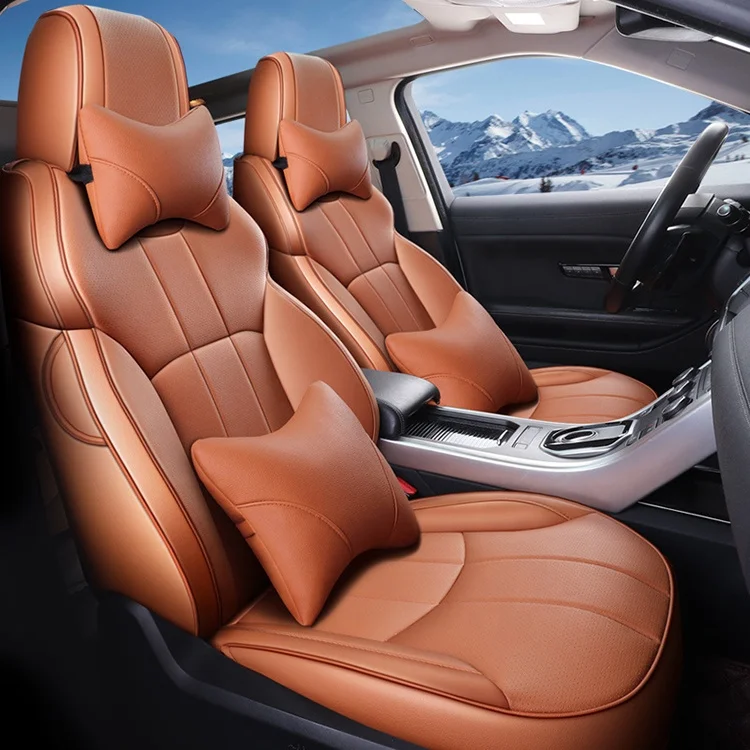 

Car Seat Covers Three Dimensional Full Enclosure Genuine Leather Car Seat Cover Set