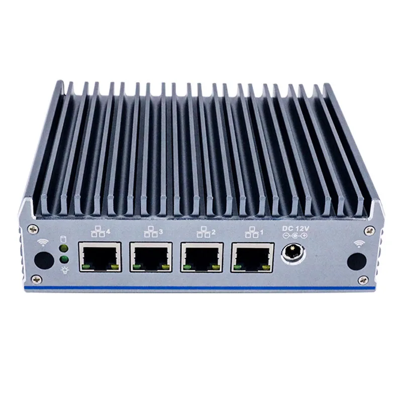 Partaker C5 Fanless Mini PC pfSense Firewall Appliance Quad Core J4125 VPN 4 x i210 i211-AT LAN Network Router Firewall Mini PC