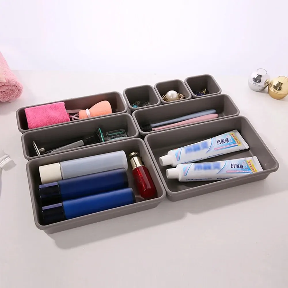 Desktop Miscellaneous Drawer Storage Box Partition Artifact Can Be Freely Combined with 8PCS Cosmetics Storage Organization Box