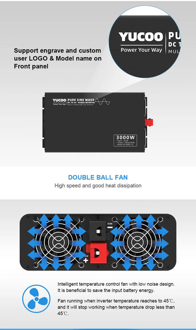 

ATV3000 Watts Solar LCD Display Pure Sine Wave Power Inverter