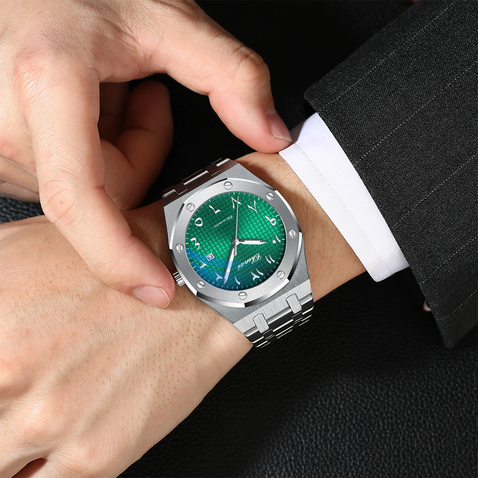 Chenxi nova marca superior casual relógio masculino esportes luminoso à prova dwaterproof água calendário inoxidável relógios de aço quartzo relógio de pulso masculino