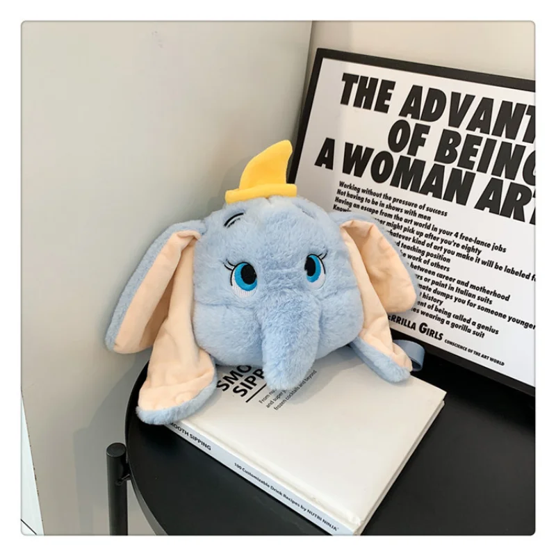 Bolso de hombro de felpa de dibujos animados de Disney, bandoleras cruzadas Kawaii, monedero de Cosplay de Anime Dumbo, regalos de cumpleaños