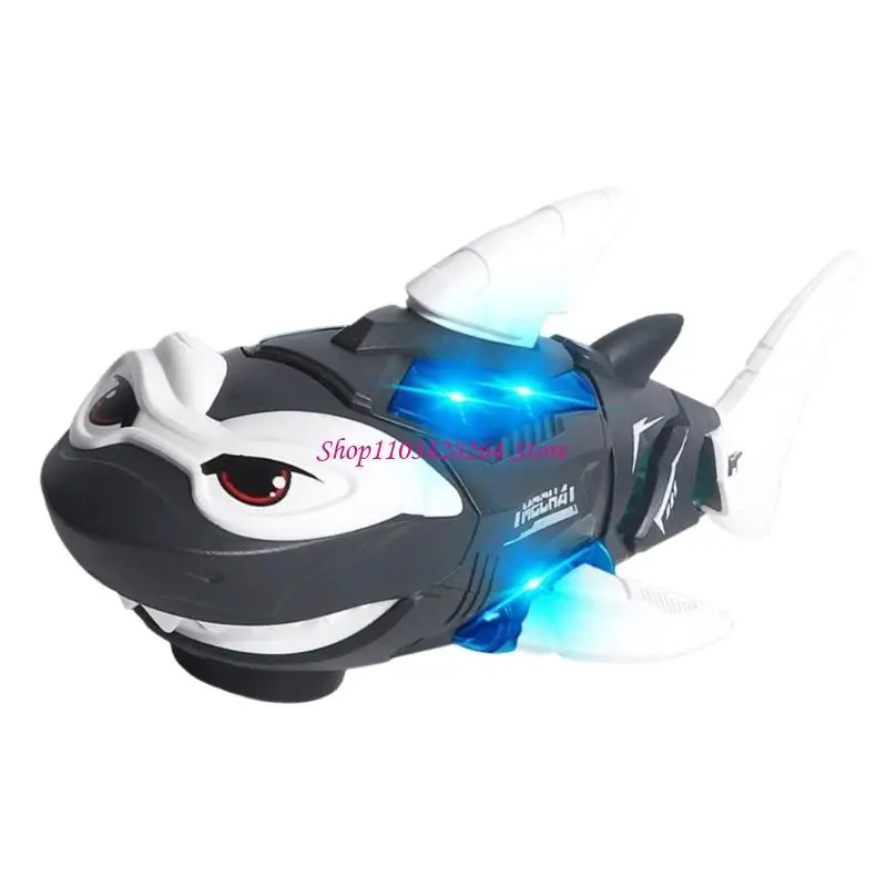 

Electric Omnidirectional Mechanical Shark Toy 360 Degree Rotation Cool Lighting