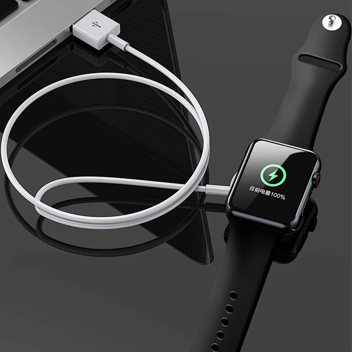 2024 شاحن USB لاسلكي مغناطيسي سريع لساعة أبل الترا سلسلة 9 8 7 6 SE نوع C كابل شحن لسلسلة iWatch 5 3 2