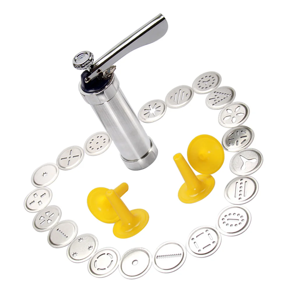 

Icing Piping Gun Tool Cookie Press Pump With 4 Nozzles For Cake Cookie Chocolate Decoration Aluminium Alloy Kitchen Baking