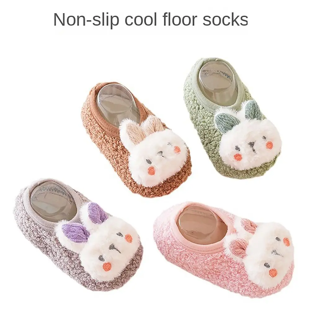 

Cartoon Rabbit Baby Floor Socks Kids Plush Slippers Toddler Warm Shoes Children Soft Non-slip Prewalkers Indoor Home Slippers