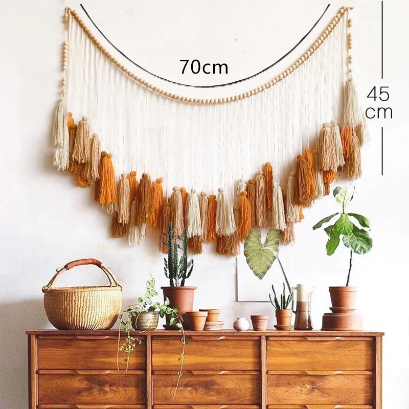 Moroccan Bohemian Wall Decor Tapestry Curtain Homestay Woven Macrame Sofa Tapestry Livingroom Wall Boho Decoration Home Decor