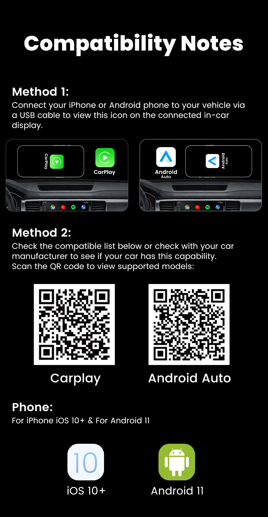 Toocki 2-in-1 Kabelloser CarPlay & Android Auto Adapter BT 5.3 WiFi 5G 2.4G Plug & Play USB-C für iPhone Android Auto mit kabelgebundenem CarPlay – Detail 11