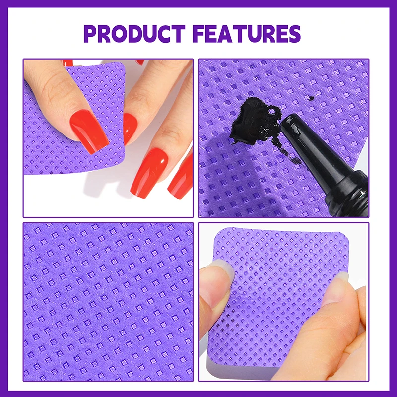 200 Stuks Wimperlijm Verwijderaar Veeg Schoon Katoenen Laken Kunst Cleanin Cleanine Cleanine Pads Manicure Tools Pluisvrije Papieren Doekjes