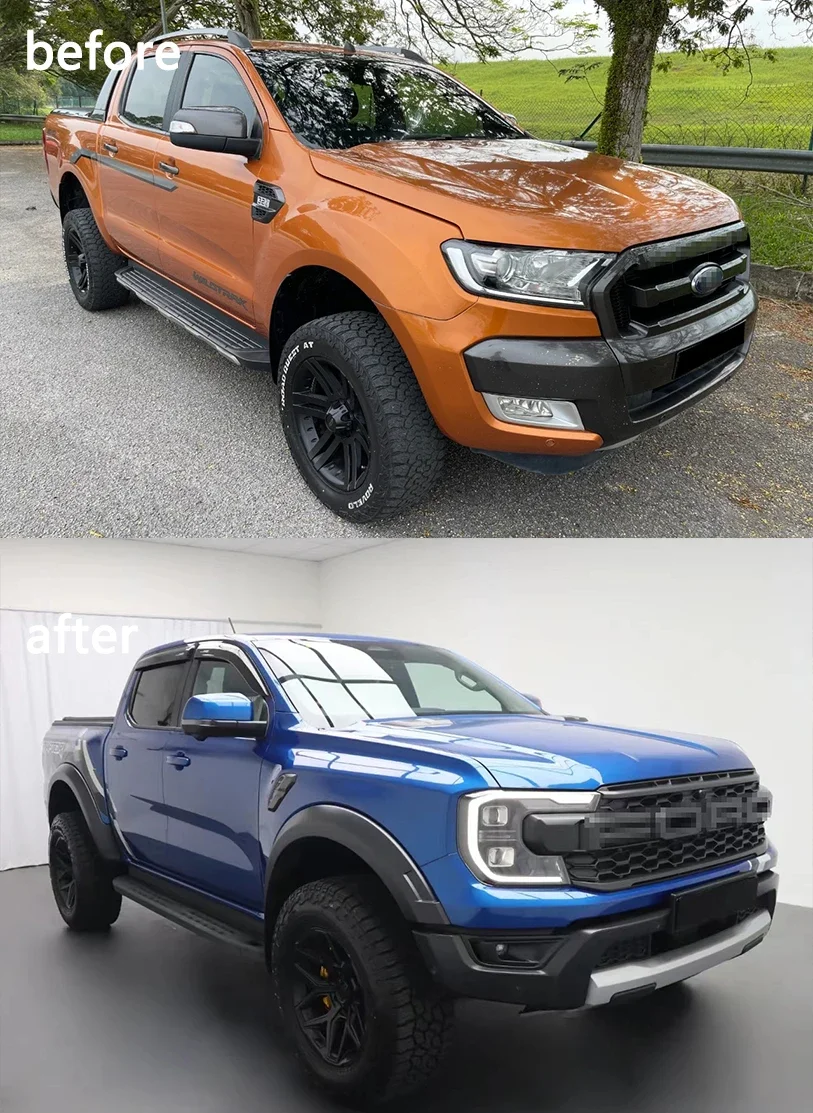 

Auto Body Kit Bumper Car Bumpers Front Body Kit 2012-2021 for T6 T7 T8 ford Ranger Upgrade to T9 2023 Ranger Raptor