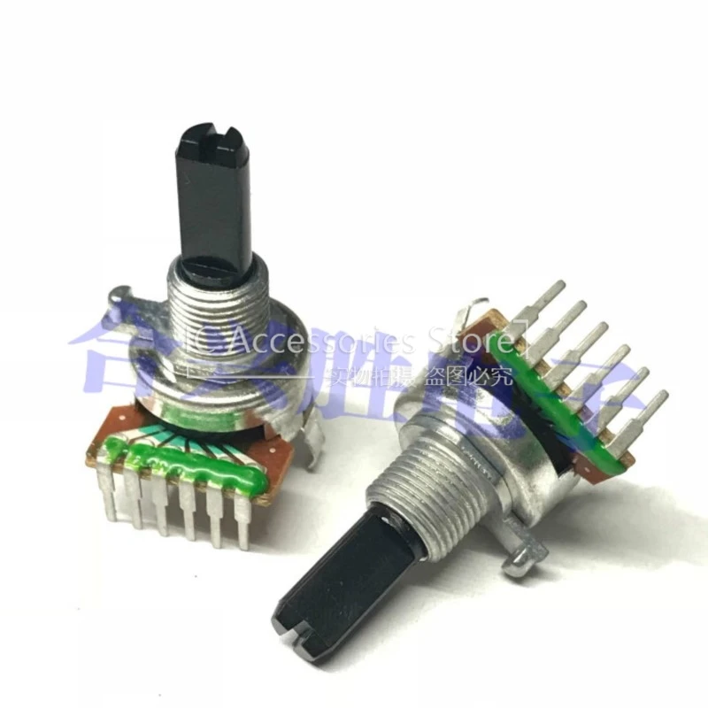 2PCS 161 Type Double 6Pin B10K B50K B100K Amplifier High And Low Tone Balance Audio Volume Potentiometer D Shaft Length 20MM