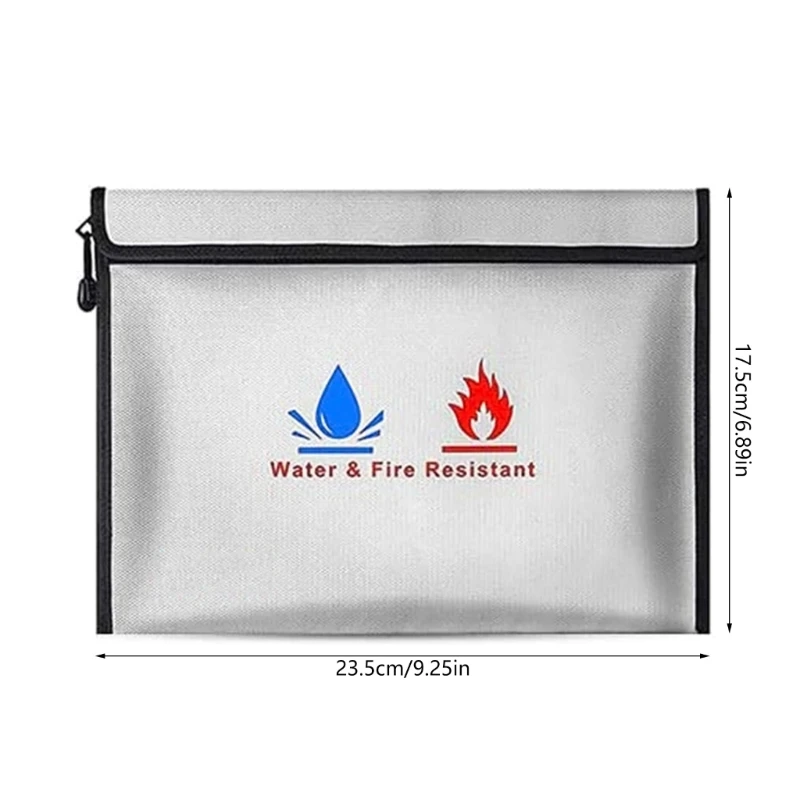 Fireproof Document Bag Waterproof Fireproof Money Safe File Storage Bag for Money Files Documents, Jewelry