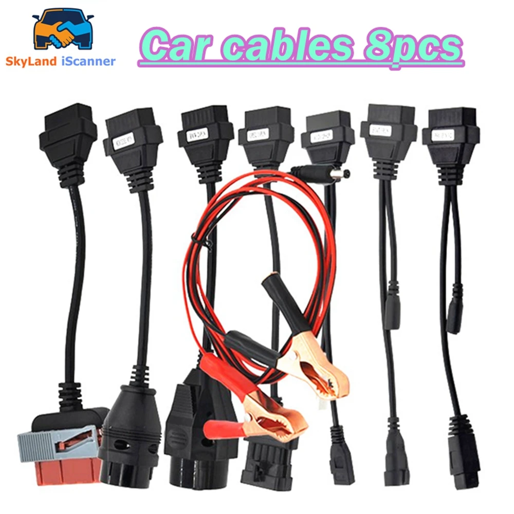 

Новый 8 шт. полный набор 8 кабелей для автомобиля OBD2 диагностический разъем автомобильные кабели комплект супер практичные полные контакты активированные кабели адаптеры