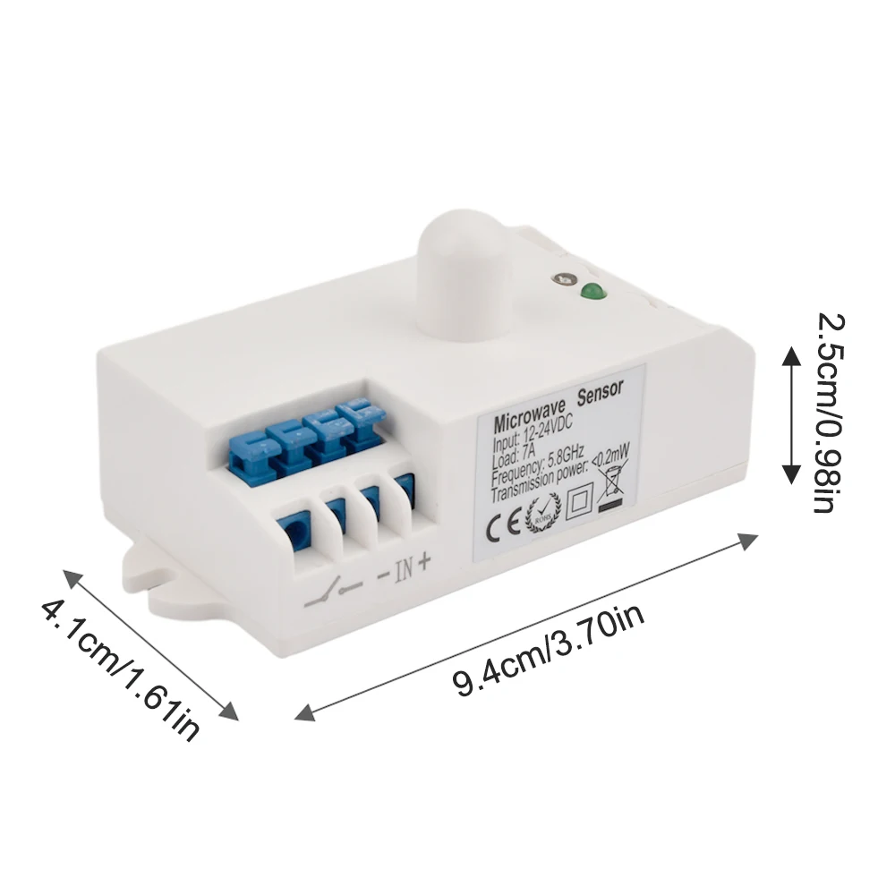 Microwave Radar Sensor Light Switch Body Motion SK-807K-DC DC 12V-24V 5.8GHz With Shell