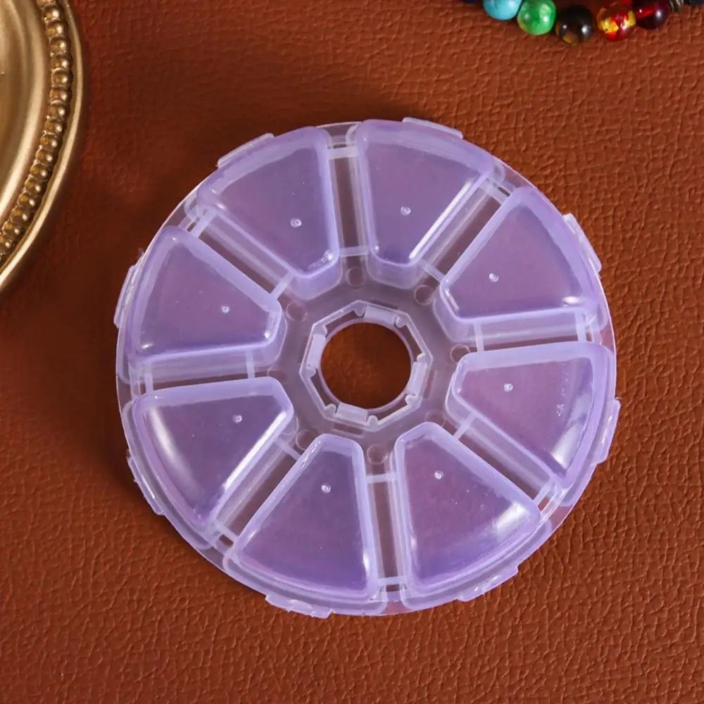 Tool Beads Transparent Nail Art Rhinestones Case Jewelry Container Empty Storage Box 8 Grids