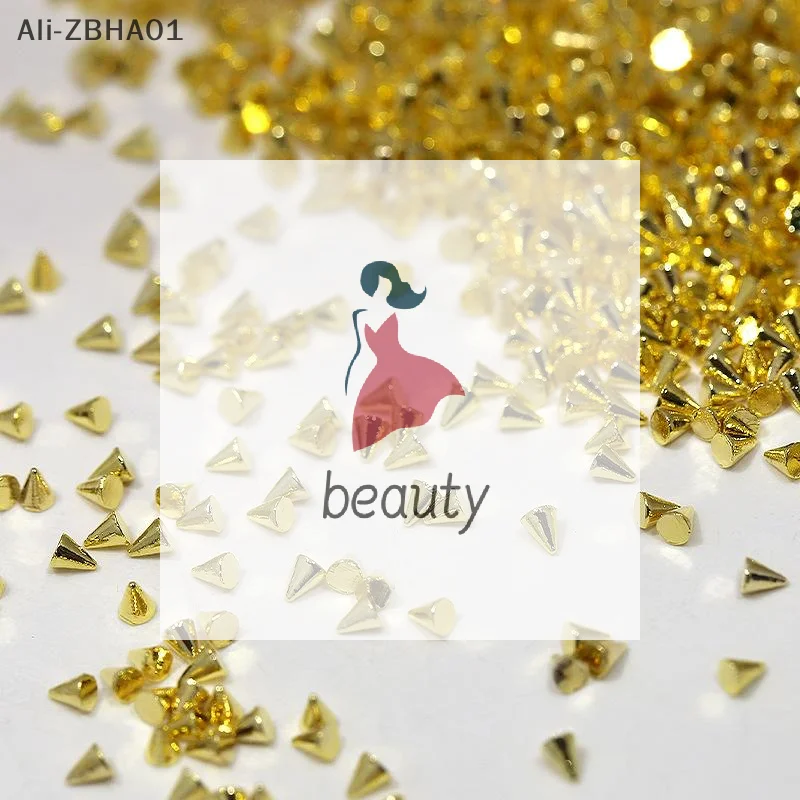 

100/1000Pcs Nail Jewels Decoration DIY Crafts Manicure Punk Metal Rivet Nail Charms 1.5/2/3mm Cone Black Silver Gold Studs