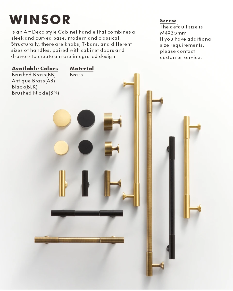 Nurlin Solid Brass Art Deco Vertical Lines Linear Kitchen Cabinet Knobs T Bars Bedroom Wardrobes Long Pull Drawer Handle