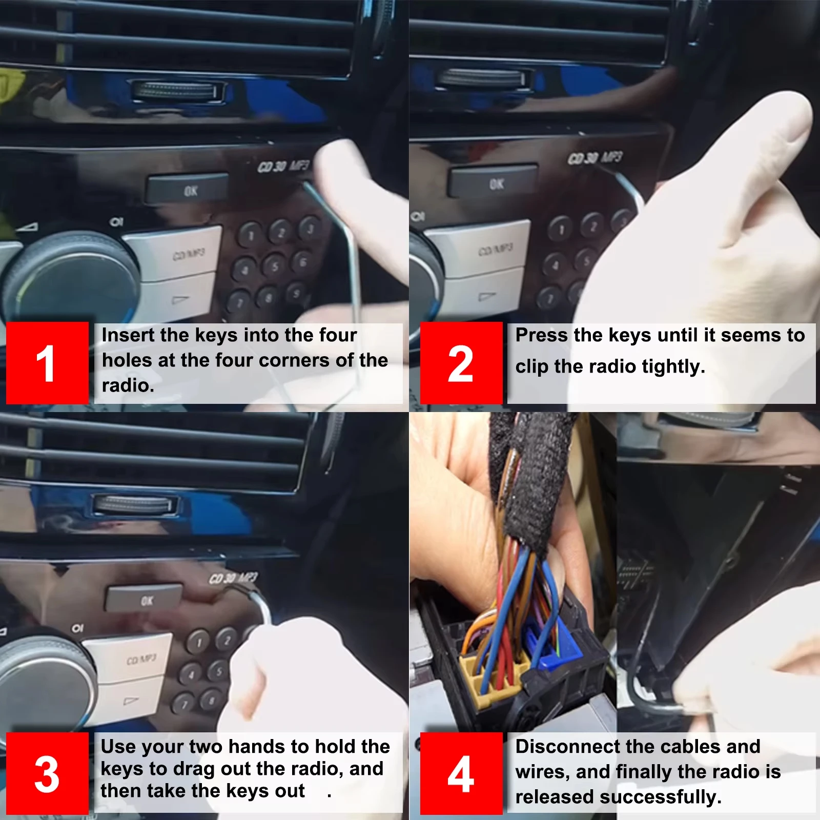 For Chevrolet Vectra Opel Corsa for Vauxhall Vectra Holden Astra CD Stereo Radio Removal Extractor Key Release Pin Install Tool - view 5