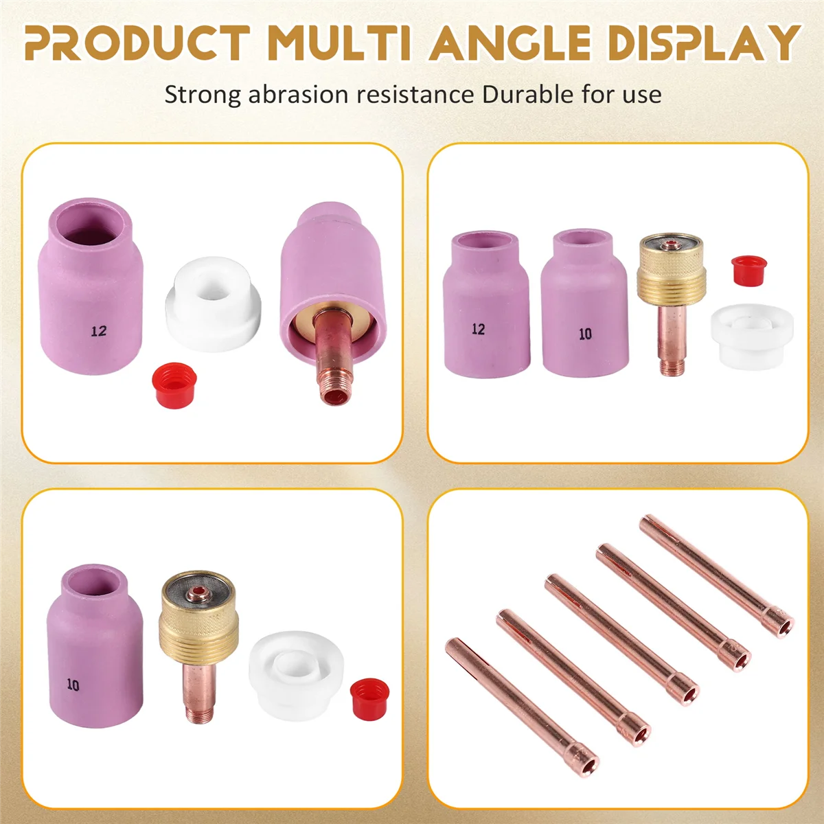 9Pcs TIG Welding Torch Large Long Gas Lens & Alumina Cup for WP17 WP18 WP26 TIG Collet Bodies Spares Kit Accessories image 5