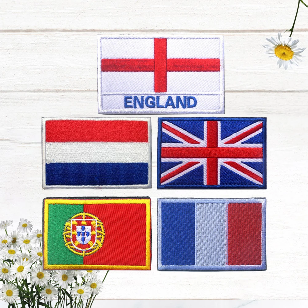 

5pcs Applique Badge Sports Embellishments Cloth Patches Armband Jacket Shoes Decoration Diy Iron On Embroidery Union