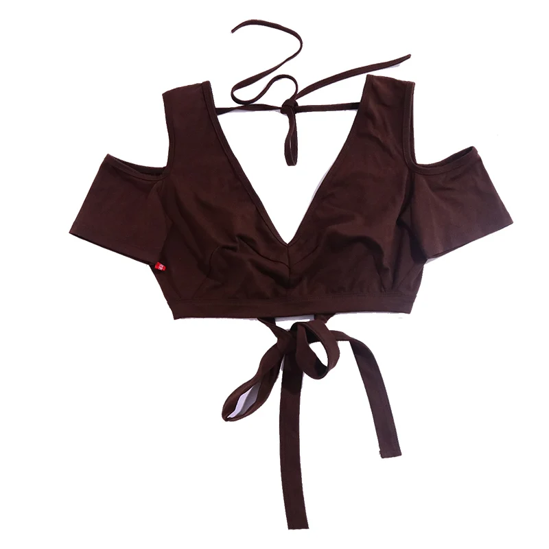 Lycra katoen Buikdans choli Drop Top met korte mouwen Fat Chance Tribal-kostuum CFF22