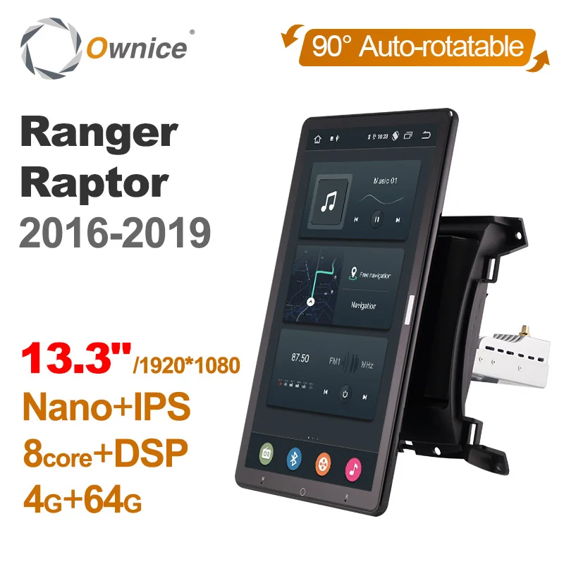 

for Ford Ranger Raptor 2016 - 2019 Car Radio 1din Ownice Android 12.0 Car Auto Audio Video System Unit HDMI 13.3 Inch 1920*1080