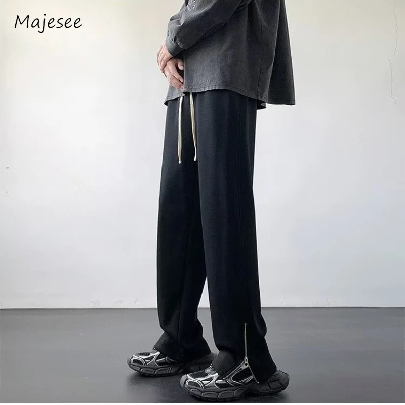 Baggy Pants Men Simple Basics American Style Pure Color Hipster High Street Prevalent Youthful Vitality Advanced Trendy M-3XL