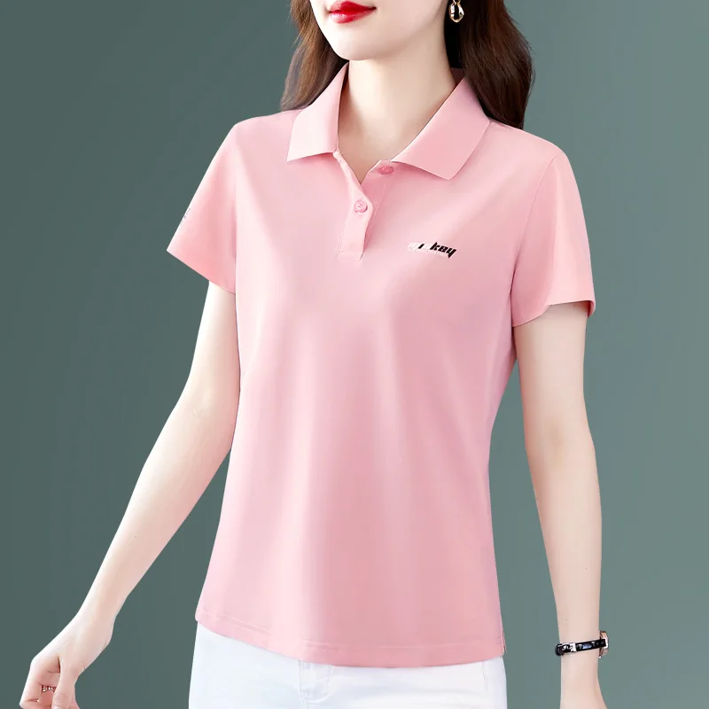 

Женская летняя футболка из ледяного шелка больших размеров для женщин среднего возраста, быстросохнущая, утягивающая, модный топ