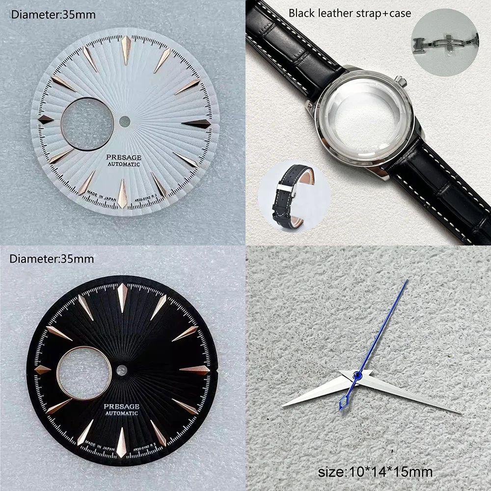 NH38 35mm S Logo Dial Presage S Dial Open Heart Dial Skeletal Movement Fit Japanese NH38 Mechanical Watchmods Watch Accessories