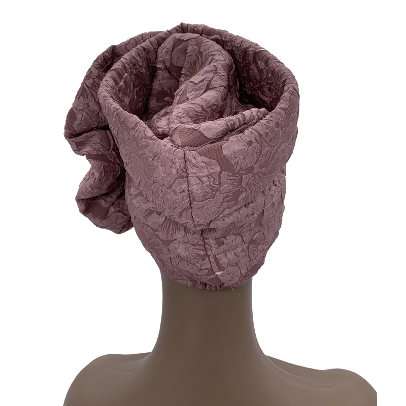 Big Flower Turban Bonnet Fashion Women\'s Head Wraps African Auto Gele Headties Muslim Headscarf Caps