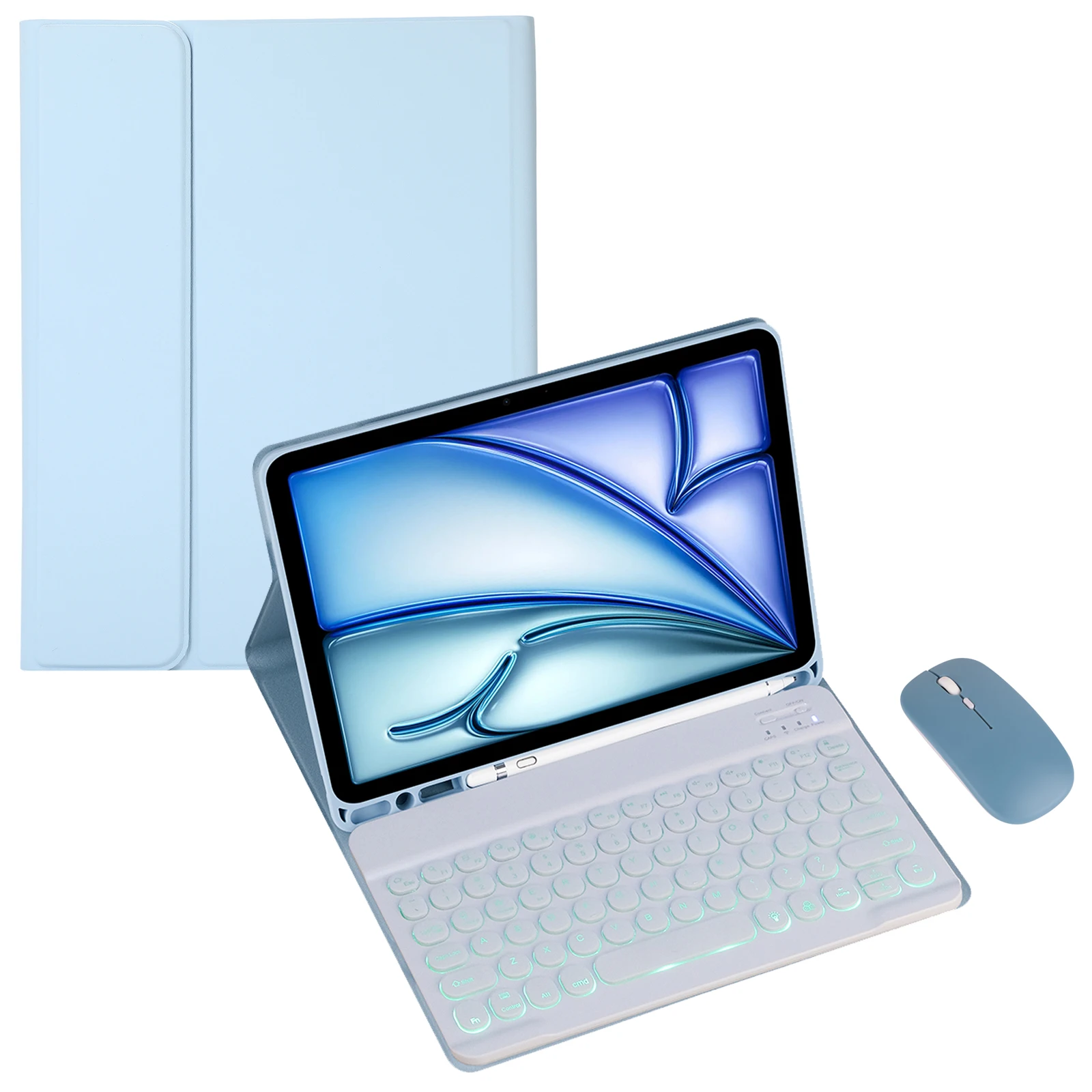 

Circular Keyboard Case&Mouse for Samsung Galaxy Tab S10FE+/Plus 2025 13.1inch Tablet Removable wireless Bluetooth Keyboard Cover