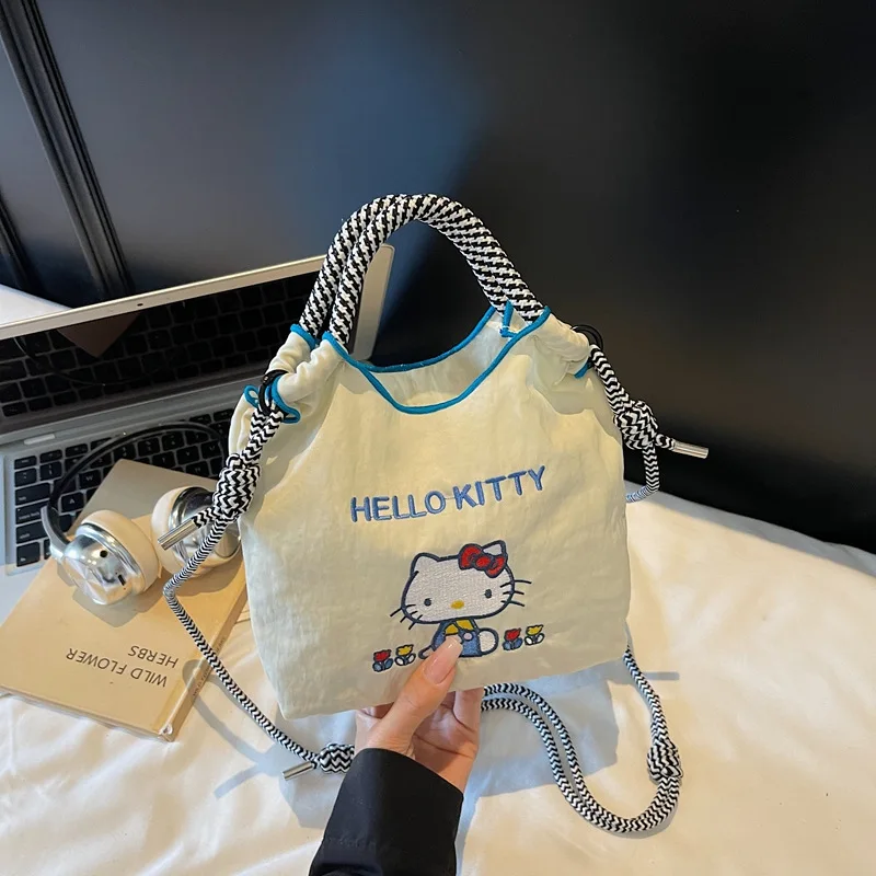 

Sanrio series Hello Kitty new shopping bag embroidered hand-held shoulder crossbody bag lightweight Hello Kitty handbag