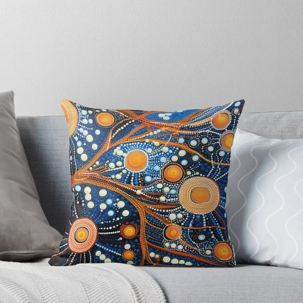 

Aboriginal Authentic Art - With World Tree Throw Pillow luxury covers Pillow Case Christmas pillow