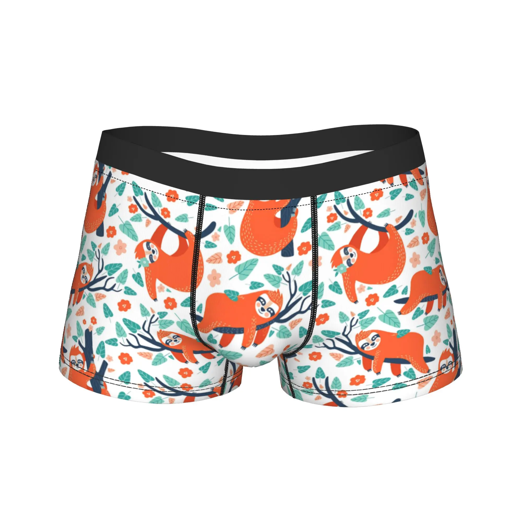 Cute Cartoon Sloth Underwear  Soft Trend Panties Custom DIY Boxer Brief For Male 3D Pouch Large Size Boxer Shorts