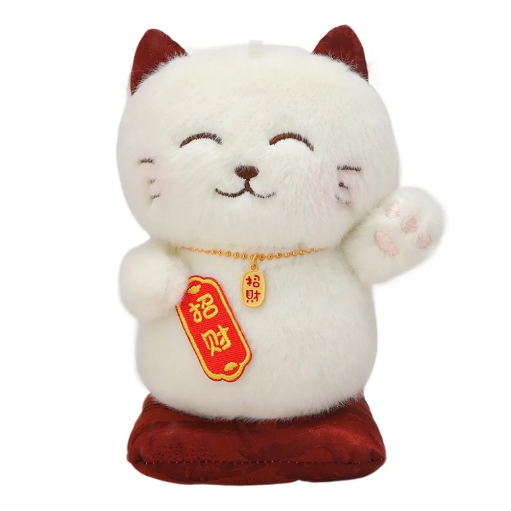 

С ожерельем, плюшевый орнамент Lucky Cat, мягкая коллекция, плюшевая игрушка Lucky Cat, милая мягкая кукла Lucky Cat, Рождество
