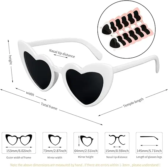 Bachelorette Party Sunglasses Wedding Bridal Shower Decor Hen  Supplies Bride To Be Bridesmaid Gift Heart Shaped Glasses