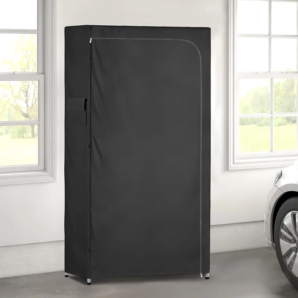 Heavy Duty Garment Rack Cover Waterproof Dustproof 210D Oxford Cloth with Secure Fit and Side Storage Pockets for Clothes
